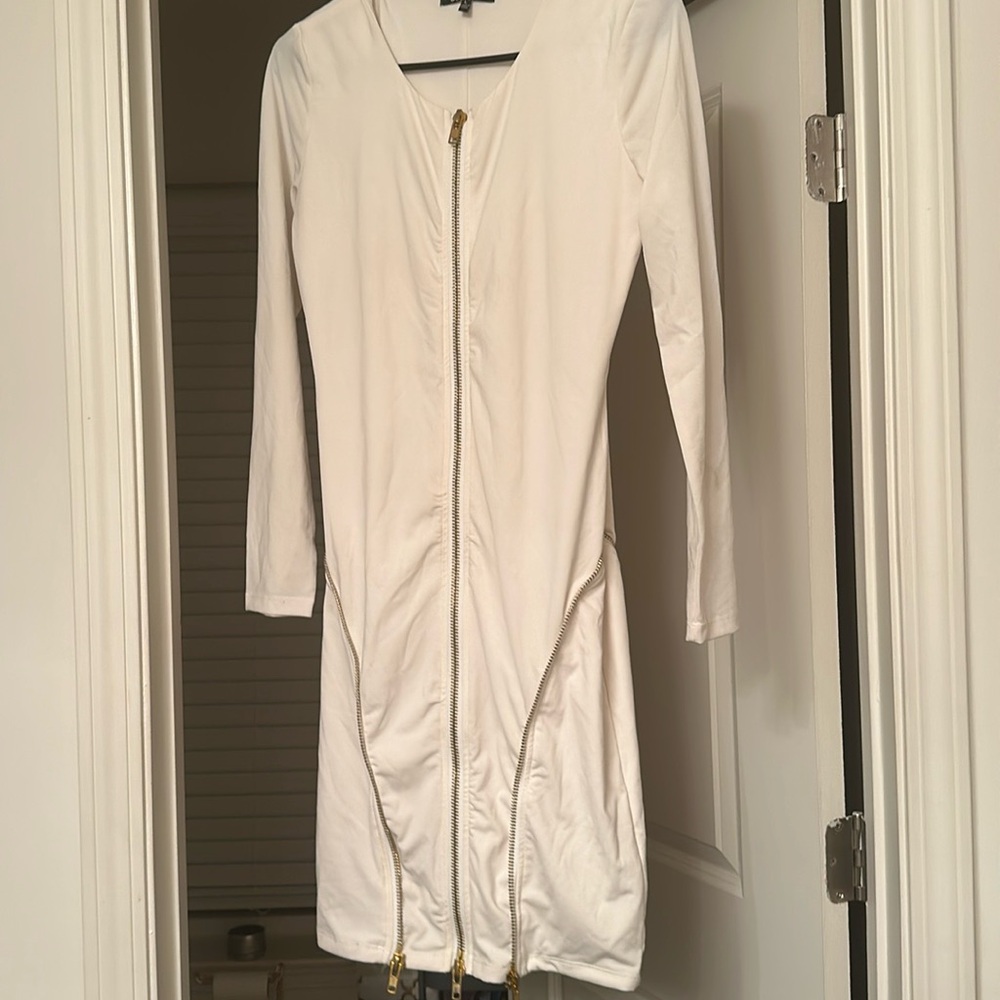 Off white zipper club dress